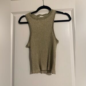 Superdown Gold Glitter Cropped Top